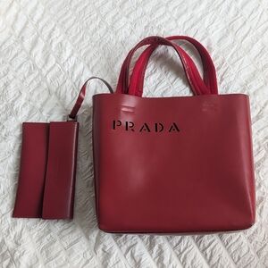 Prada Crimson Leather Tote
